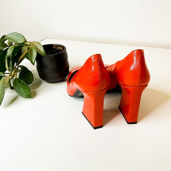 L’INTERVALLE Red Leather Glossy Platform Heels - Picture 9 of 12